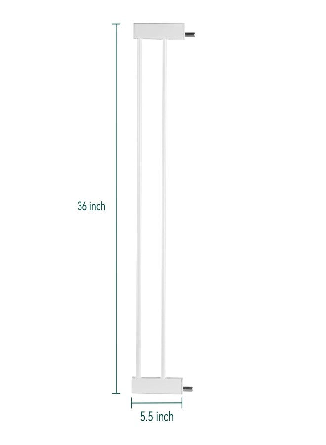 بابيليو موسع بوابة الأطفال/الكلاب المعدني من بابيلو، 14 سم (5.5 بوصة)، أبيض، ملحقات بوابة الحيوانات الأليفة عريضة للغاية للسلالم والمداخل، لا حاجة لأدوات أو حفر، ارتفاع 91 سم (36 بوصة). - Image 3